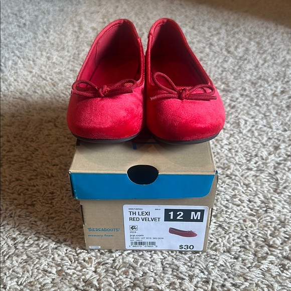 Thereabouts Lexi Red Ballet Flats - Size 12 - Picture 2 of 3